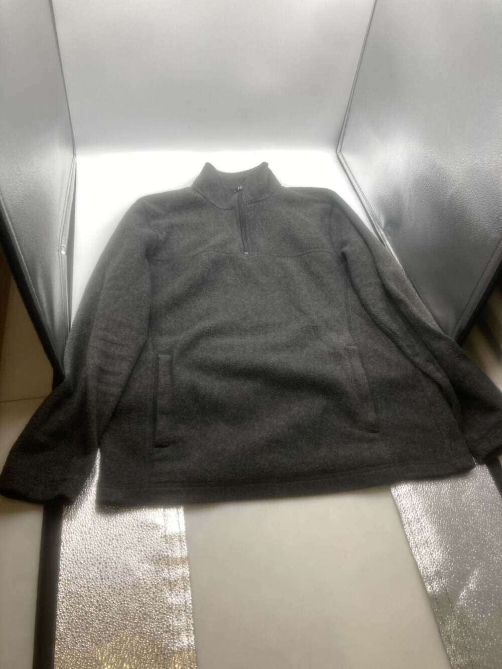Croft & Barrow Arctic Fleece Quarter-Zip Pullover Gray Size Small